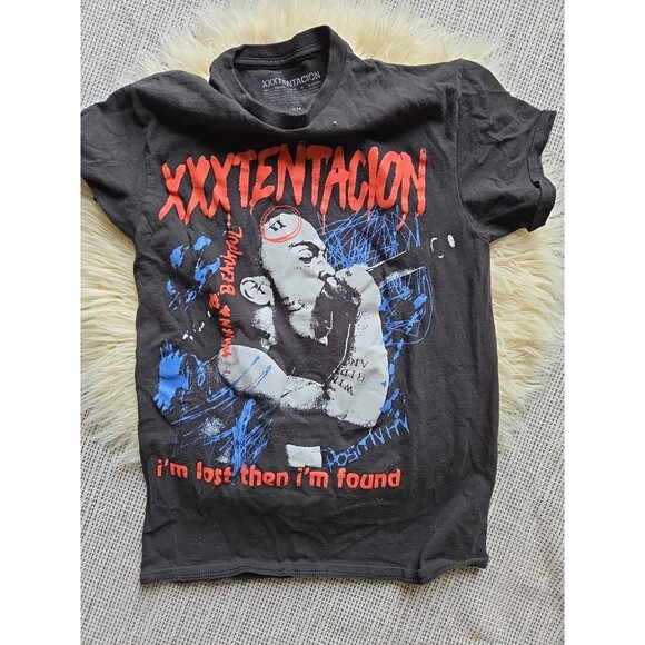 XXXTentacion T-Shirt Men's Sm Black Short Sleeve "Im Lost Then I’m Found" Teen - Picture 2 of 5